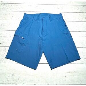 Burnside Mens Blue Cargo Shorts Stretch Microfiber BM 9827 Size 33